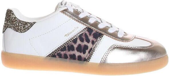 Tamaris Dames Witte Luipaardleren Sneakerschoenen