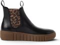 Tamaris dames zwarte leren Chelsea enkellaarzen 25403-43 - Zwart