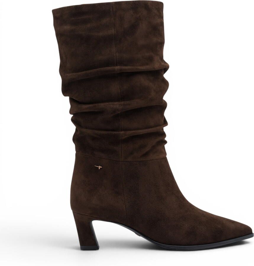 Tamaris vrouwen Mocca Brown Suède lange laarzen met halve kuithakken 25308-47