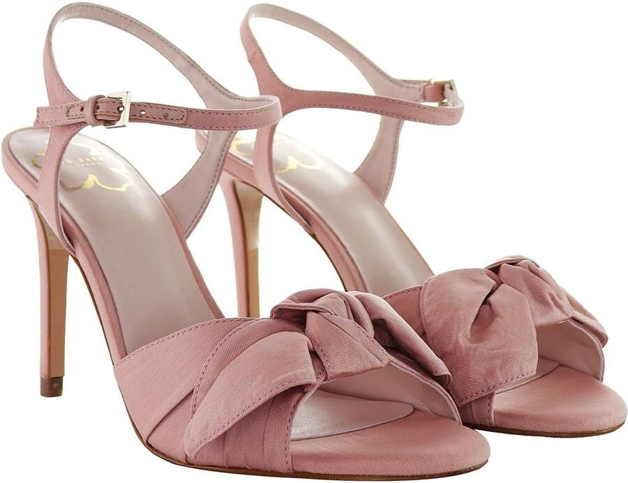 Ted Baker Heevia Moire Satijnen Strik Dames Roze Sandalen