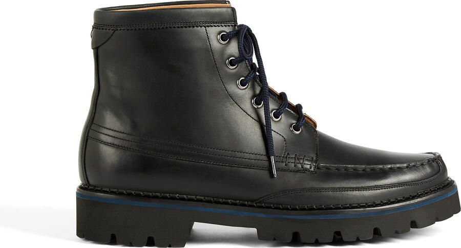 Ted Baker Jarrno Waxy Leren Mocassin Laars Zwart