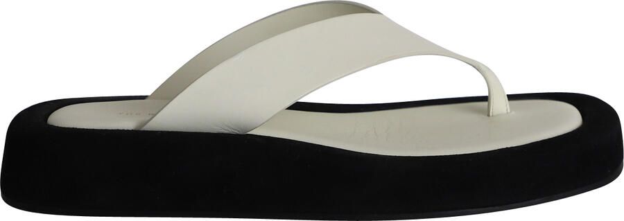 The Row Pre-owned The Row Ginza Flip Flop Sandalen in Witte Leer