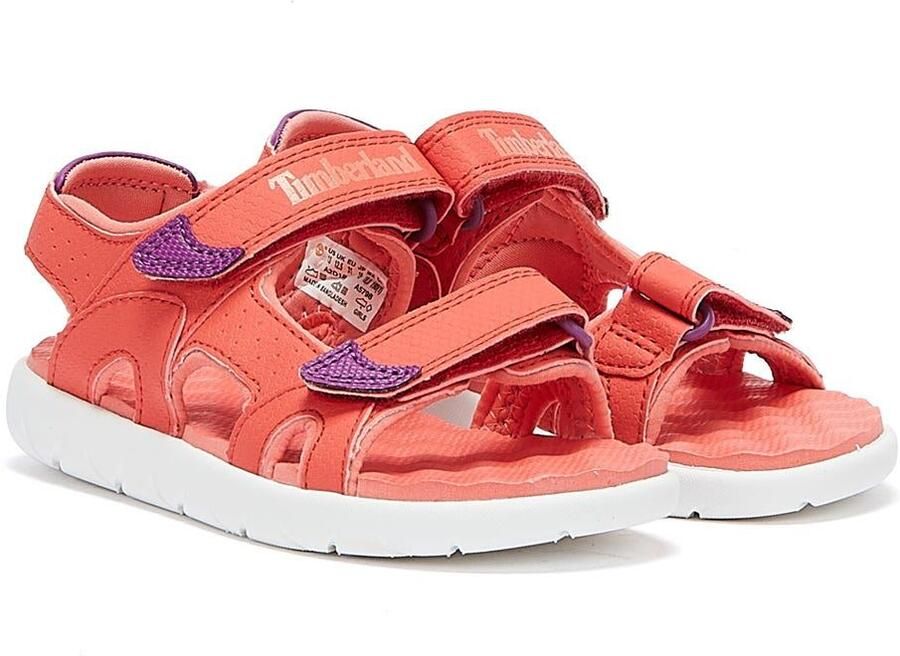 Timberland Perkins Row 2-Strap Jeugd Donker Roze Sandalen