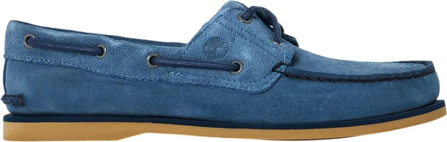 Timberland Klassieke suède veterschoenen voor heren met structuur (Medium Blauw)