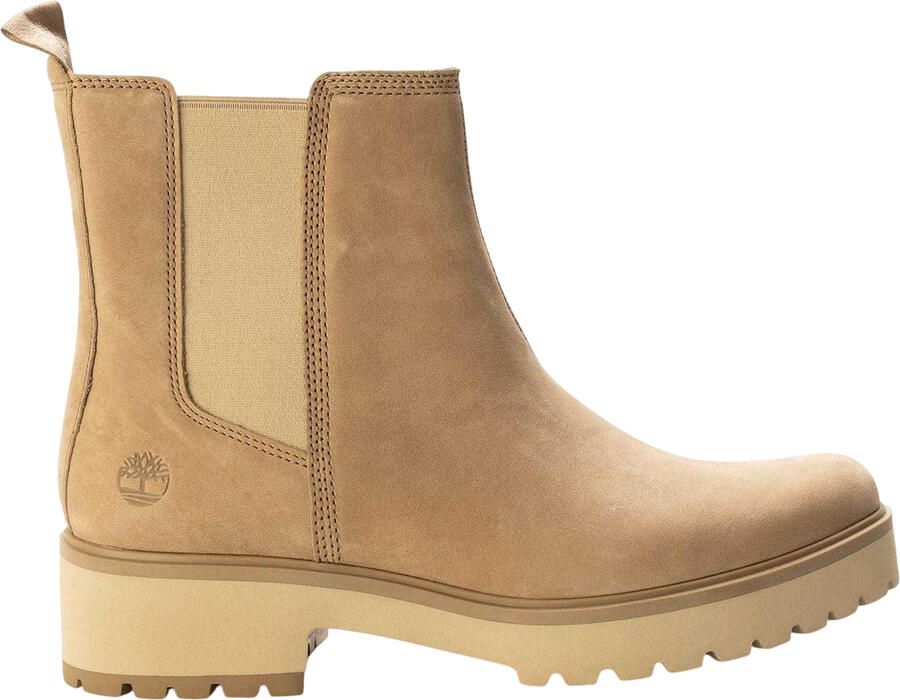 Timberland Stoere leren Chelsea-laarzen met blokhak voor dames (Taupe)