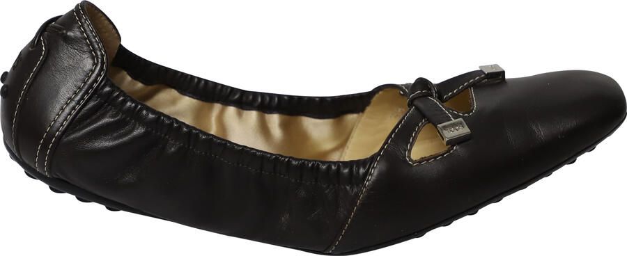 Tod'S Pre-owned Tod's Bowscrunch Ballerina's in Zwart Leer