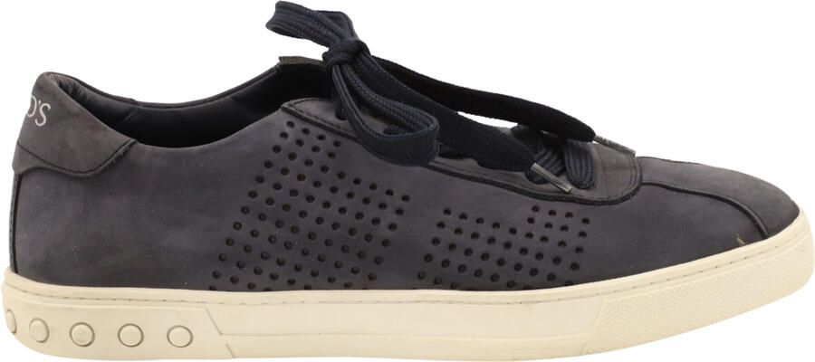 Tod'S Pre-owned Tod's Geperforeerde Detail Veterschoenen in Blauw Suède