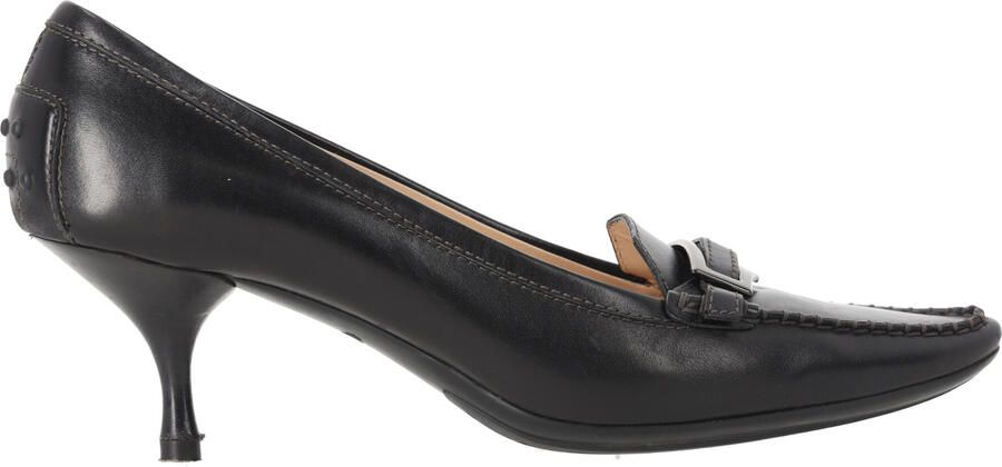 Tod'S Pre-owned Tod's Penny Loafer pumps met spitse neus in zwart leer