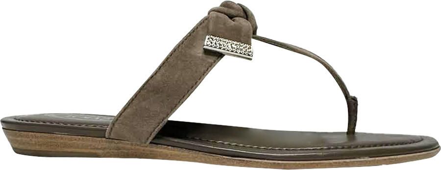 Tod'S Pre-owned Tod's teenslippers met strikaccent in bruin suède