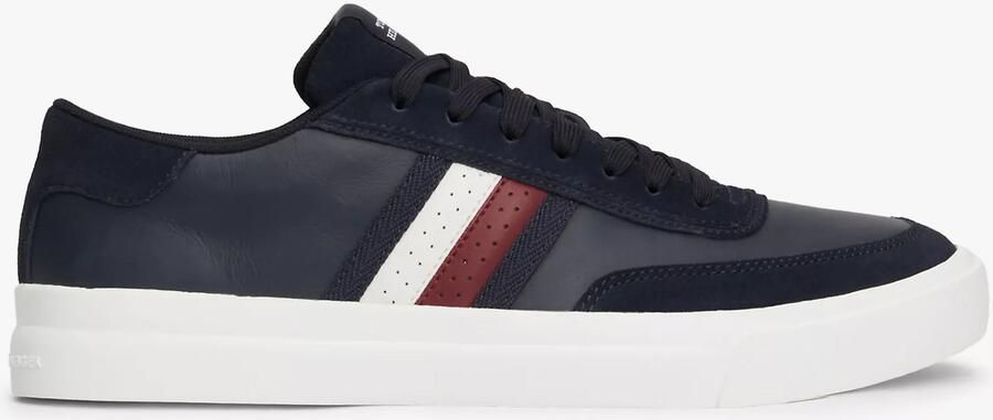Tommy Hilfiger CUPSET RWB LEATHER Heren Sneakers Desert Sky
