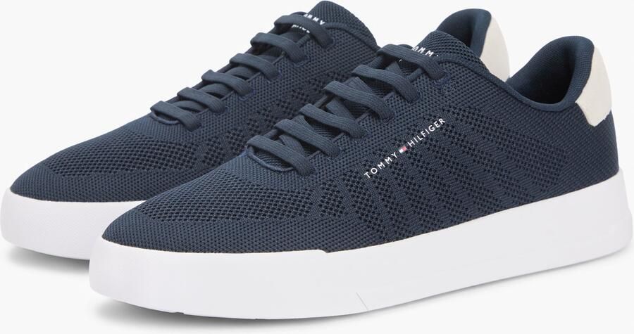 Tommy Hilfiger TH Court Gebreide Sneakers in Donkerblauw