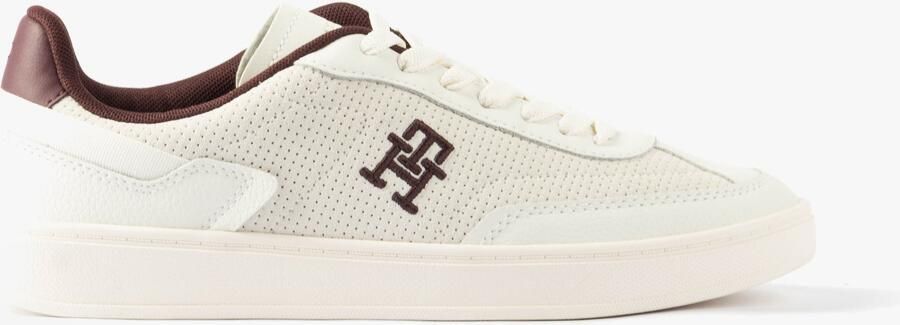 Tommy Hilfiger Th Heritage Sneakers Dames Trainers Wit bordeaux Fluweel