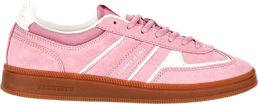 Tommy Jeans Greenwich suède platte sportschoenen voor dames (Roze)