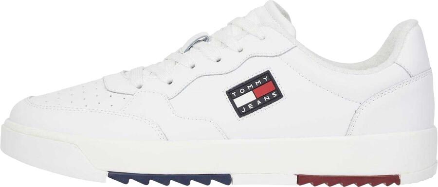 Tommy Jeans Heren Leren Basketbalschoenen (Wit)