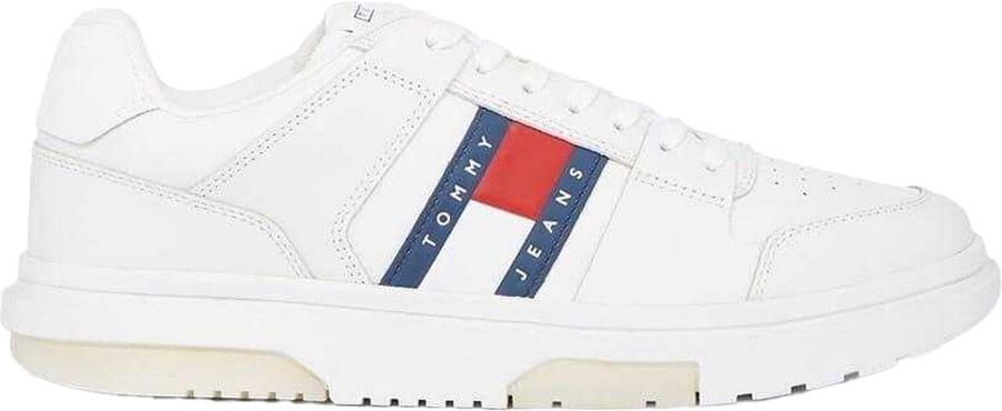 Tommy Jeans Heren Leren Trainers (Wit)