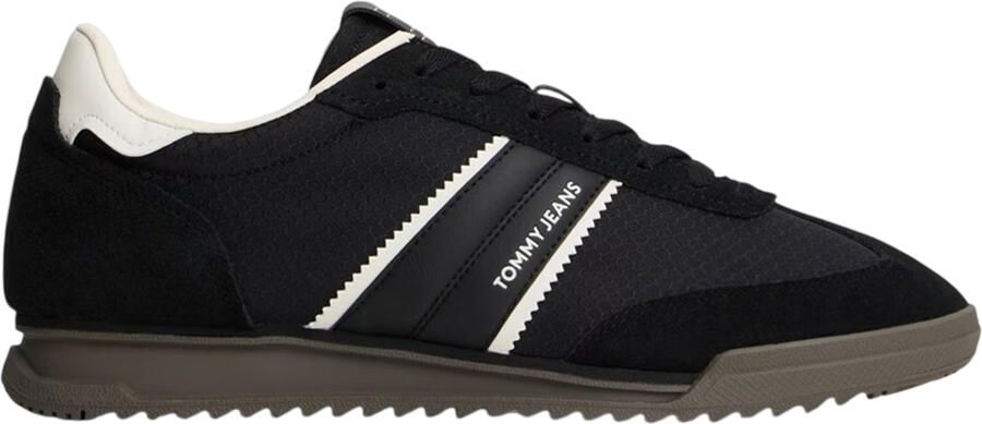 Tommy Jeans Lage hardloopschoenen met veters voor heren (Zwart Wit)