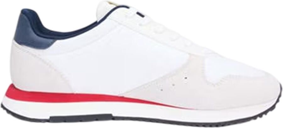 Tommy Jeans Leren hardloopschoenen voor heren (Rood Wit Blauw)