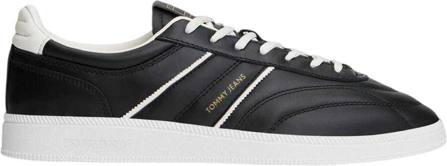 Tommy Jeans Leren sneakers voor heren van Greenwich (Ecru Zwart)