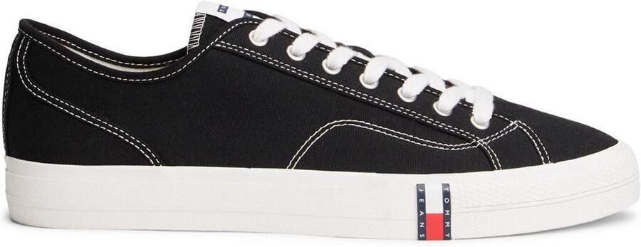 Tommy Jeans Platte Trainers Heren Canvas (Zwart)