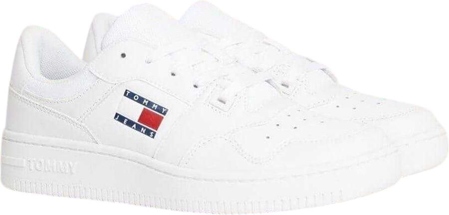 Tommy Jeans Retro leren basketbalschoenen voor dames (Wit)