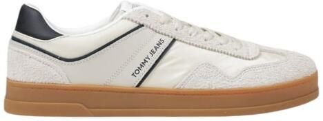 Tommy Jeans Tommy Hilfiger Jeans Crème Leren Lage Sneakers