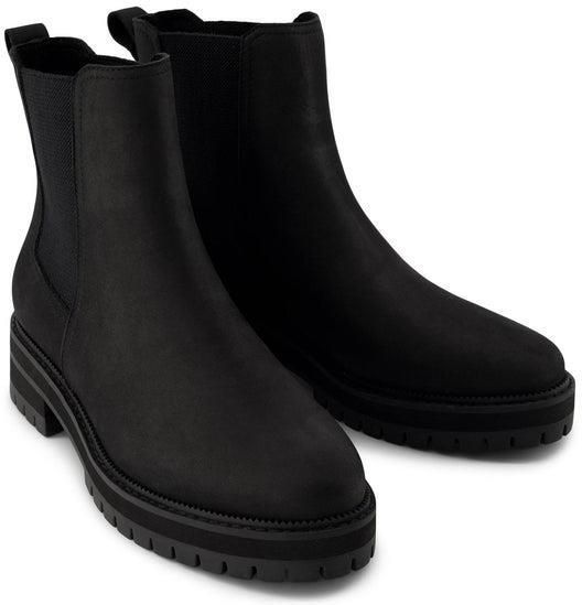 TOMS Bennet Leren Zwarte Laarzen Voor Dames