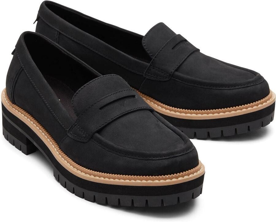 TOMS Cara Leather zwarte damesschoenen