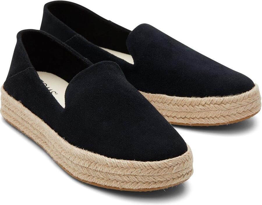 TOMS Carolina 100% Koe Dames Zwarte Espadrilles