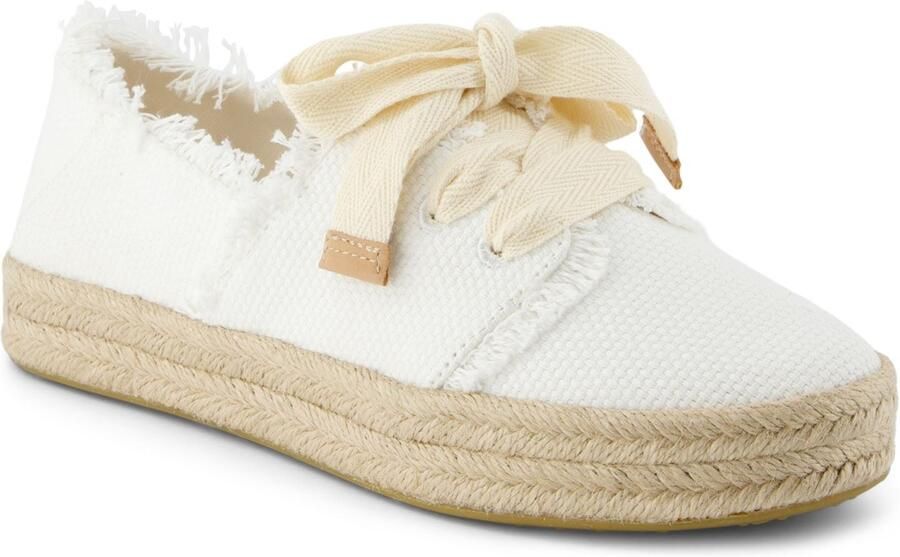 TOMS Carolina Lace Up Katoenen Witte Strand Espadrilles Voor Dames