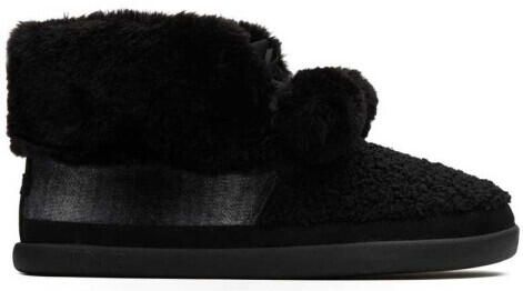 TOMS Celeste black faux shearling plaid pantoffel