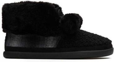 TOMS Celeste black faux shearling plaid pantoffel