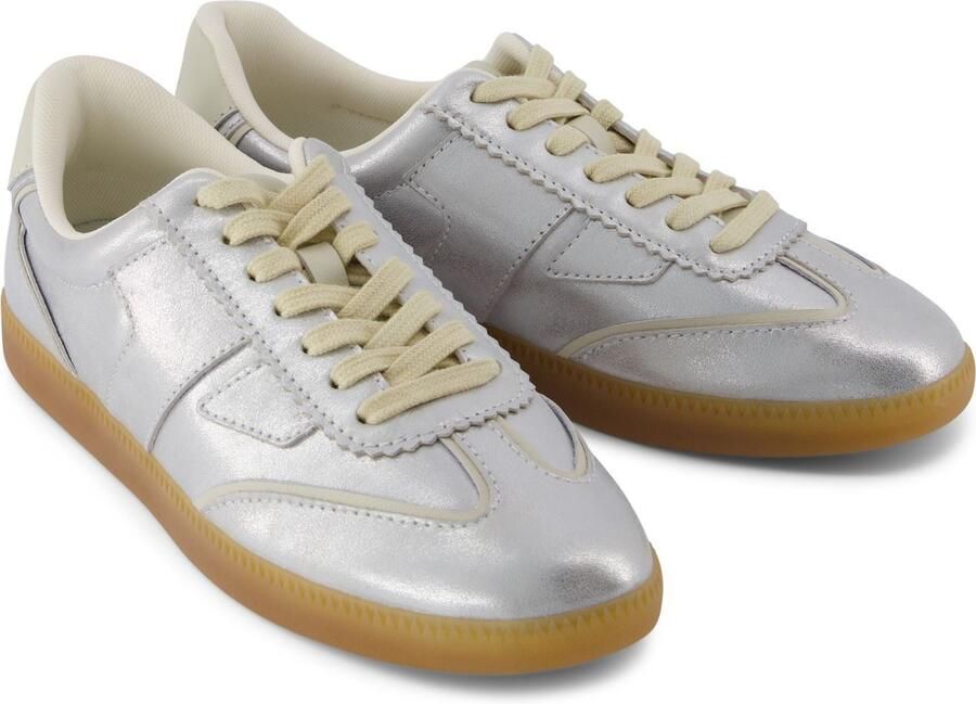 TOMS Collins Leren Dames Zilveren Sneakers