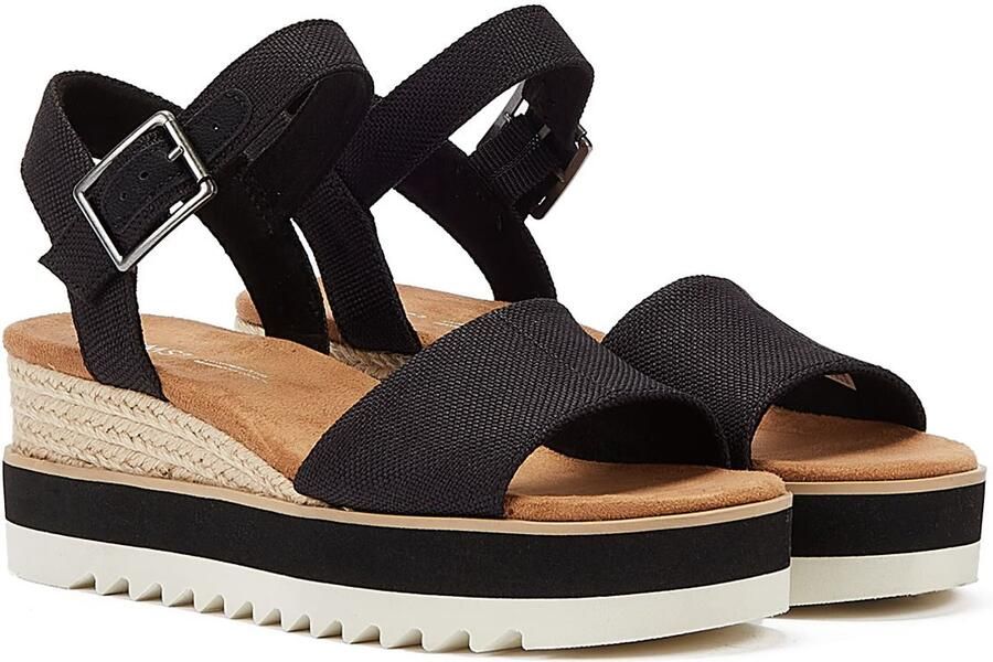 TOMS Diana Canvas Wig Vrouwen Zwarte Sandalen