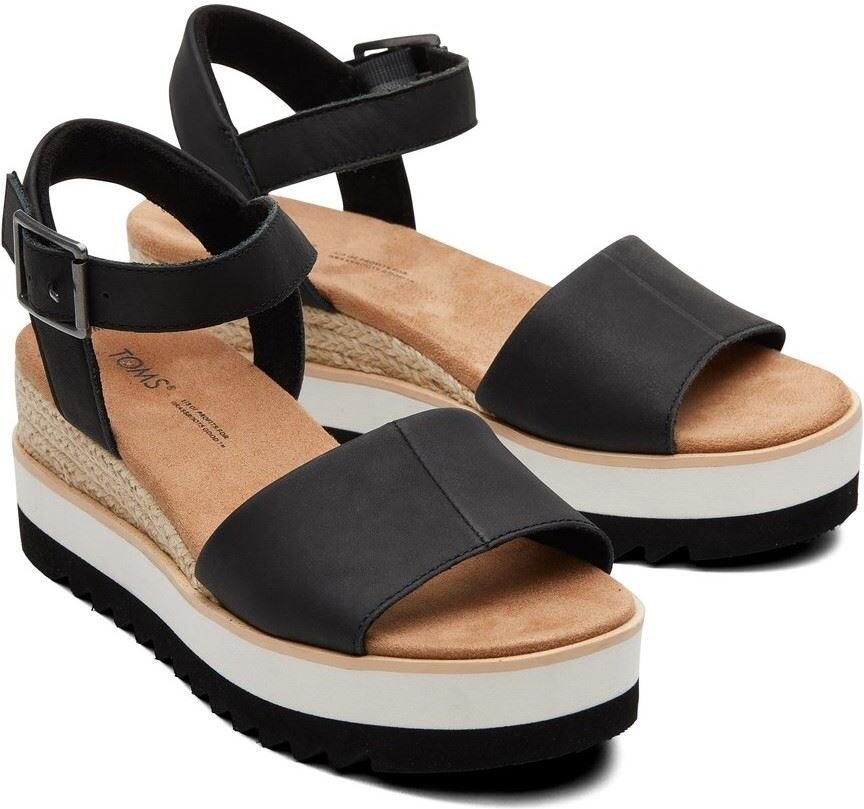 TOMS Diana Leer Damesschoenen Zwart