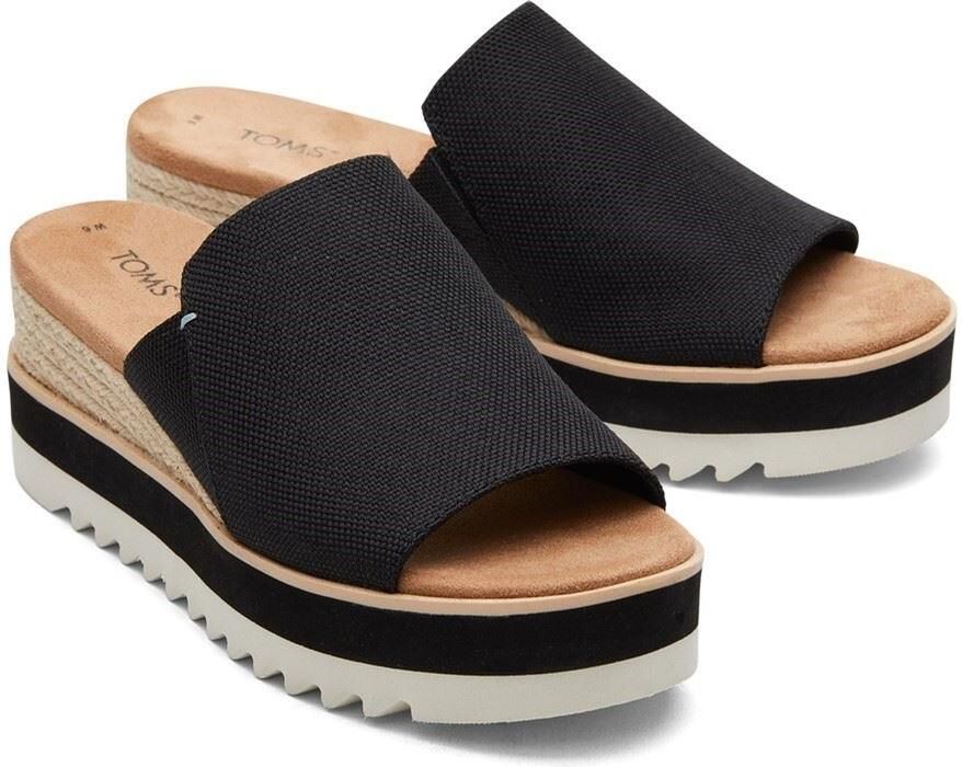TOMS Diana Mule Polyester Vrouwen Zwart Wedges