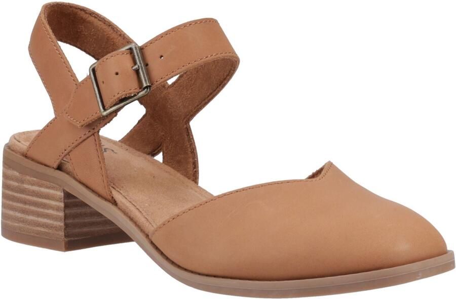 TOMS Jaclyn Leer Dames Bruin Suiker Ronde Slingback Schoenen