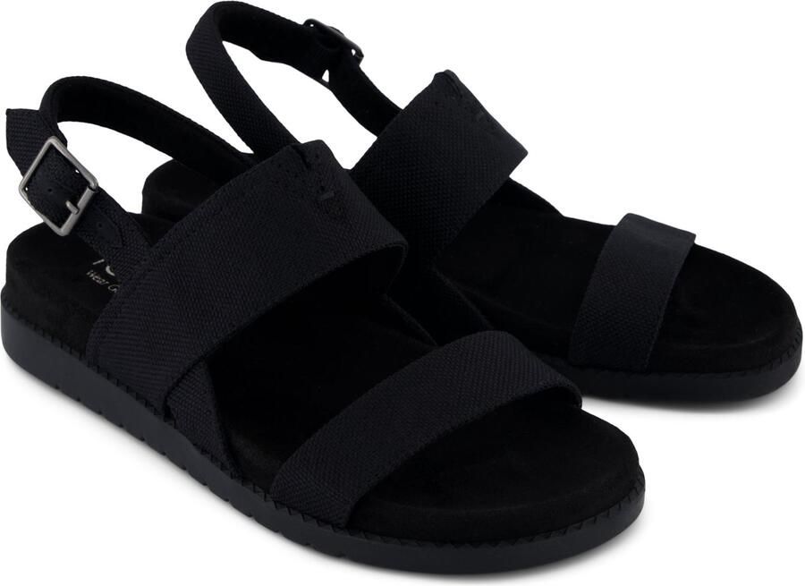 TOMS Marin Slingback Canvas Dames Zwarte Sandalen