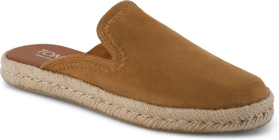 TOMS Santiago Leren Dames Slippers in Bruine Suiker