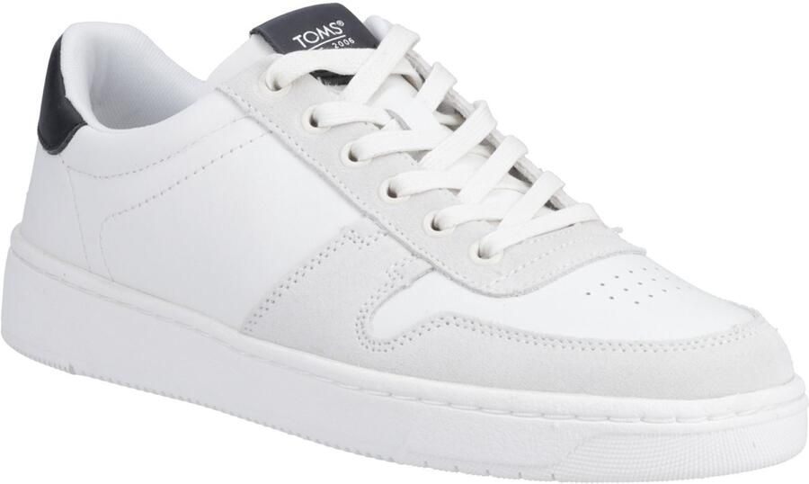 TOMS TRVL Lite Court Leer Heren Wit Zwart Sneakers
