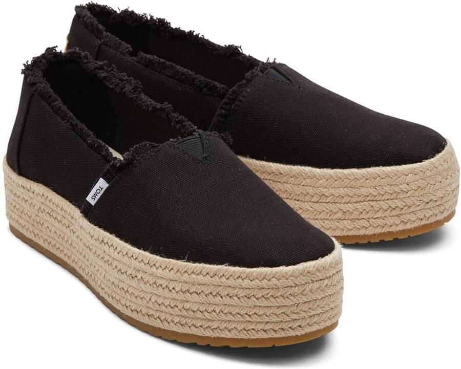 TOMS Valencia 100% Katoen Zwarte Damesspadrilles