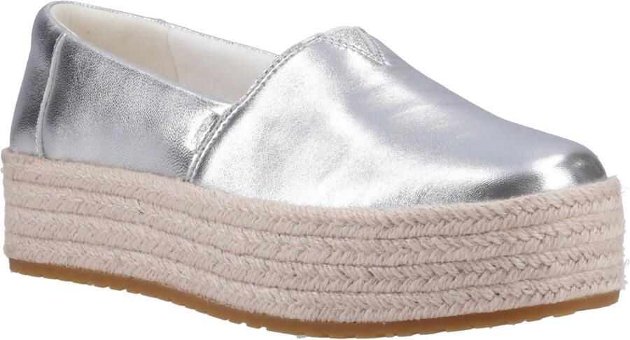 TOMS Valencia Leren Vrouwen Espadrilles Zilver