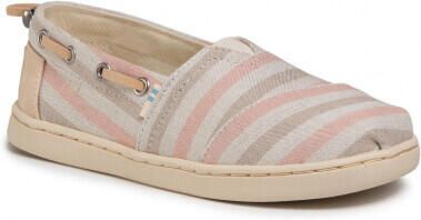 TOMS Youth bimini stripe salmon woven trim synthetic