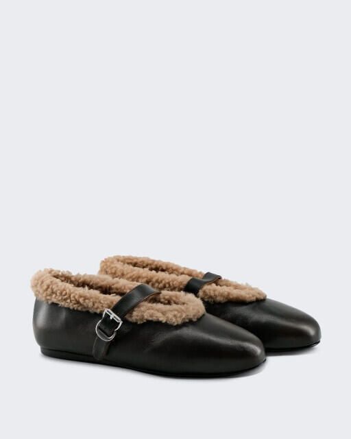 Toral Dames anoush ballerina's met gespdetail en beige voering
