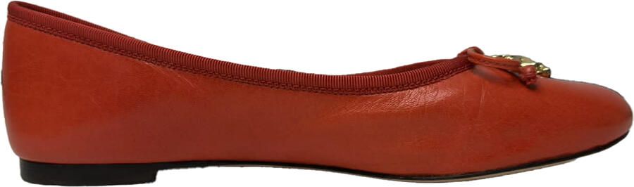 Tory Burch Pre-owned Tory Burch Tory Charm Ballerina's in Rood Leer