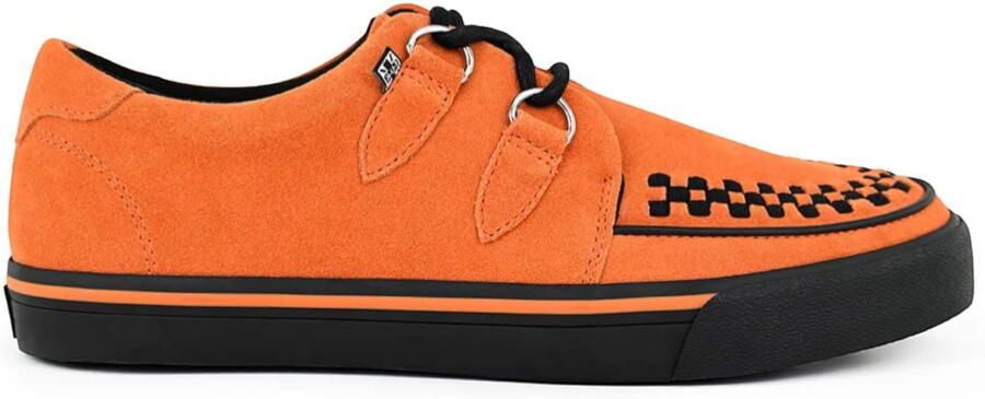 T.U.K. Shoes TUK Pointed Creeper Sneaker Oranje Koe Suede Platform Schoenen A9182