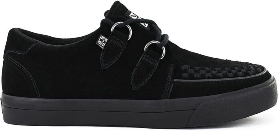 T.U.K. Shoes TUK Pointed Creeper Sneaker Zwart Suède Platform Schoenen A9178