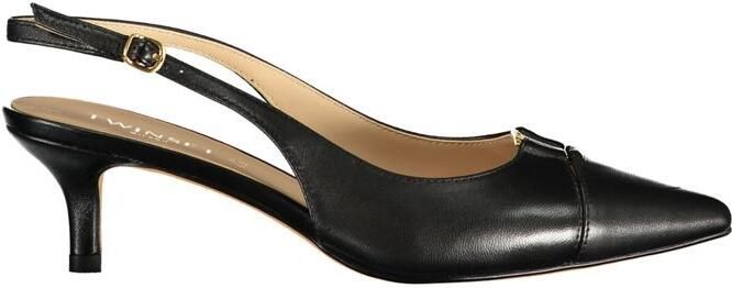 Twinset Zwarte Leren Dames Sandalen
