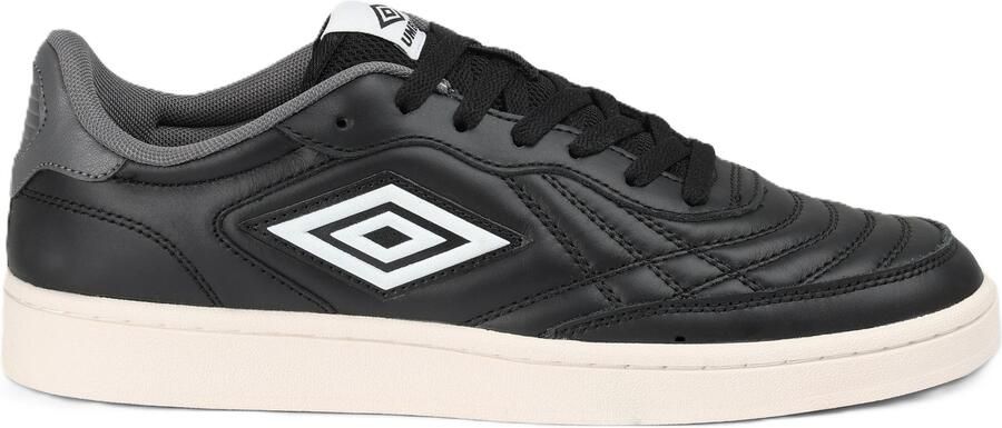 Umbro Clayton Leer Zwart Castlerock Wit Sneakers