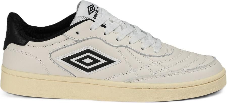 Umbro Clayton Leren Sneakers Wit Pastel Geel Zwart