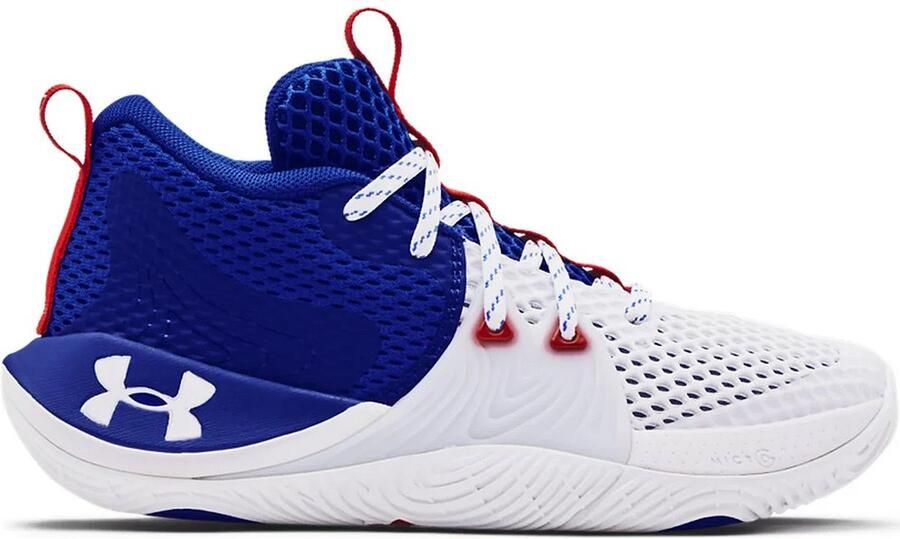Under Armour GS Embiid 1 Kids Wit Blauw Basketbalschoenen